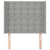 Tête de lit avec oreilles Gris clair 103x16x118/128 cm Tissu