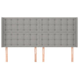 Tête de lit avec oreilles Gris clair 163x16x118/128 cm Tissu