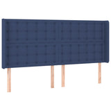 Tête de lit avec oreilles Bleu 163x16x118/128 cm Tissu