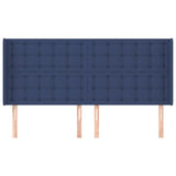 Tête de lit avec oreilles Bleu 163x16x118/128 cm Tissu