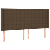 Tête de lit avec oreilles Marron foncé 183x16x118/128 cm Tissu