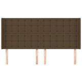 Tête de lit avec oreilles Marron foncé 183x16x118/128 cm Tissu