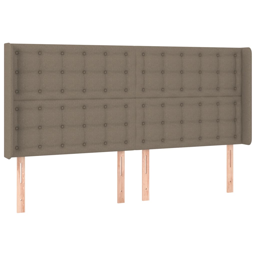 Tête de lit avec oreilles Taupe 183x16x118/128 cm Tissu