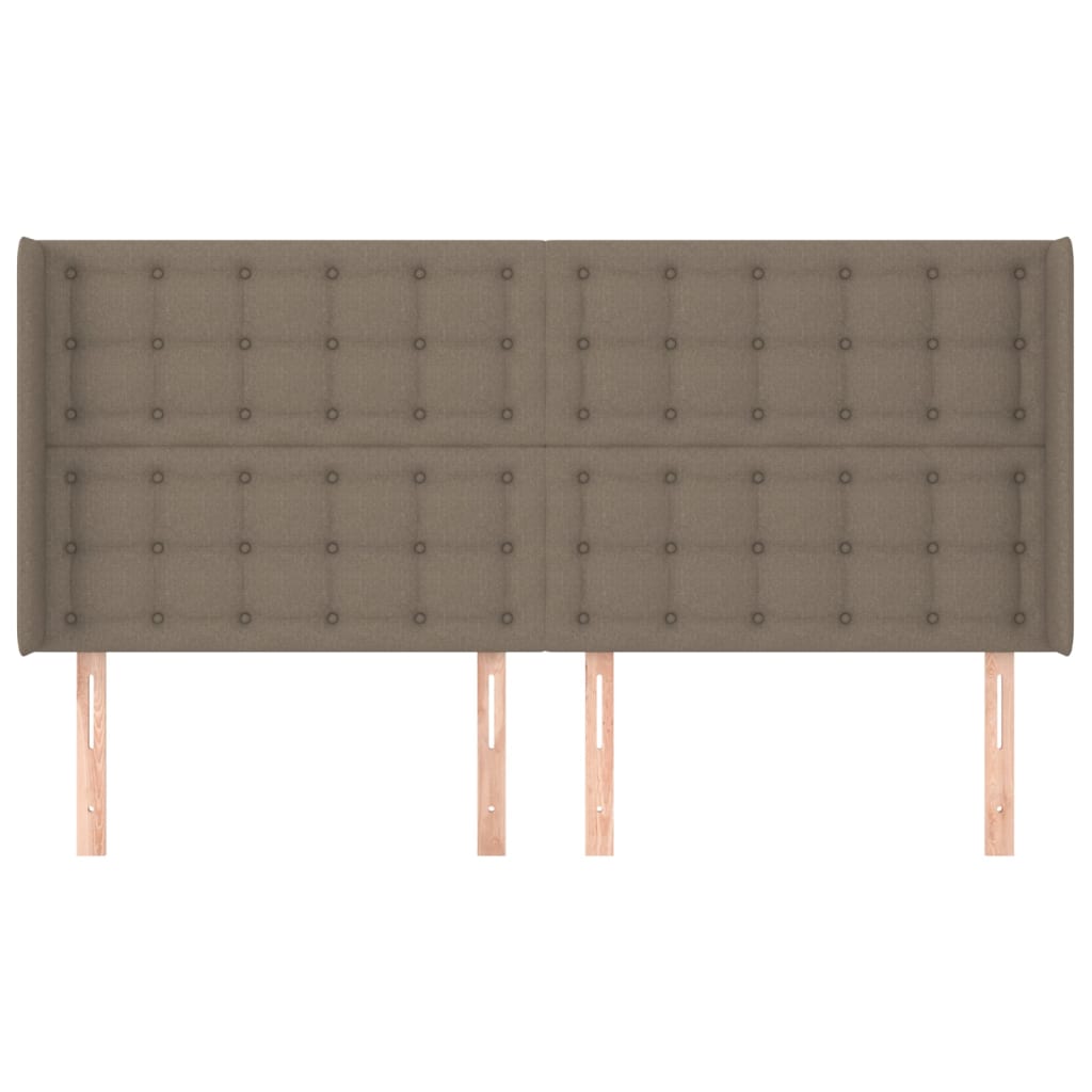 Tête de lit avec oreilles Taupe 183x16x118/128 cm Tissu