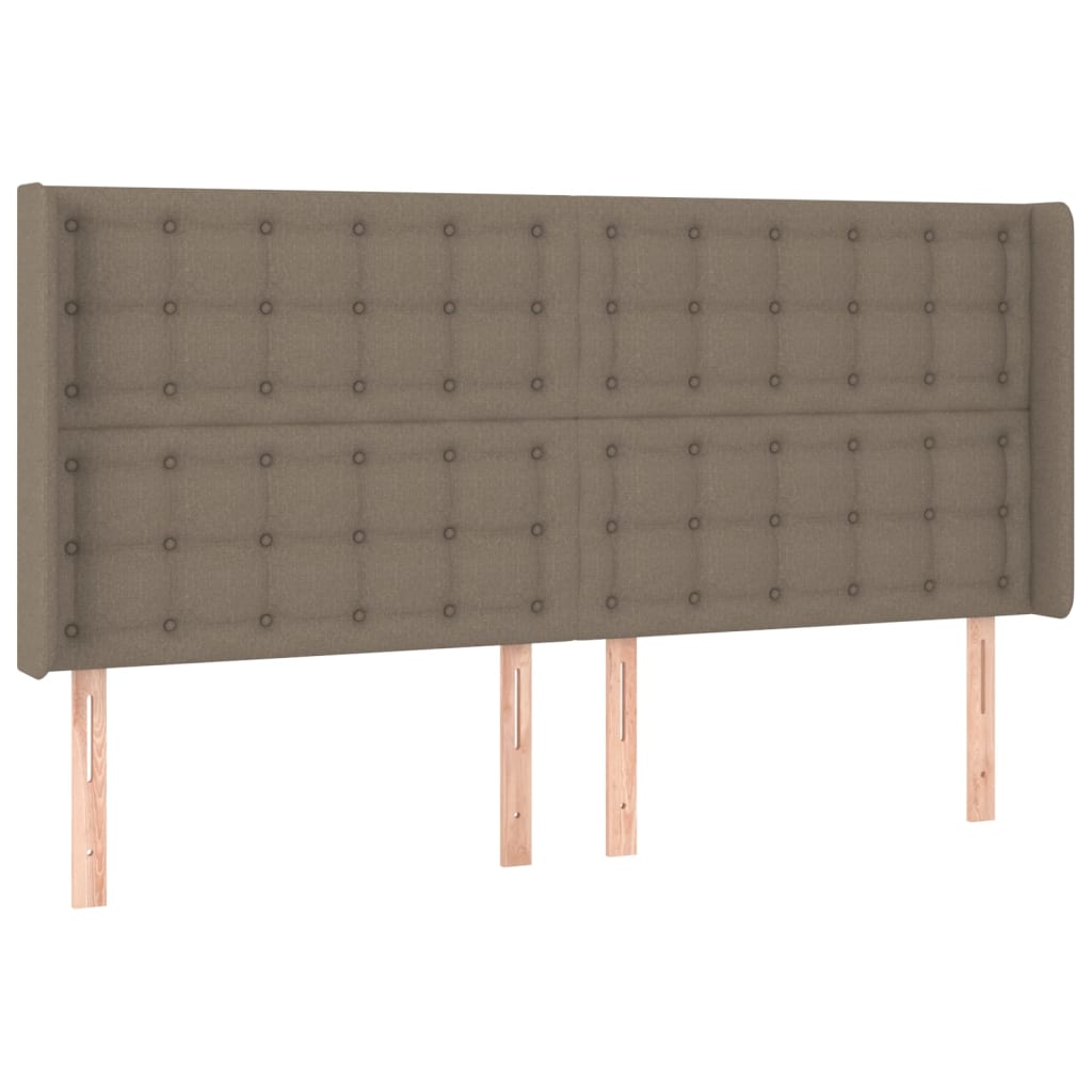 Tête de lit avec oreilles Taupe 203x16x118/128 cm Tissu