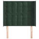 Tête de lit avec oreilles Vert foncé 93x16x118/128 cm Velours