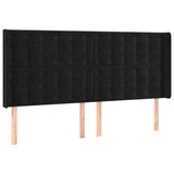 Tête de lit avec oreilles Noir 163x16x118/128 cm Velours