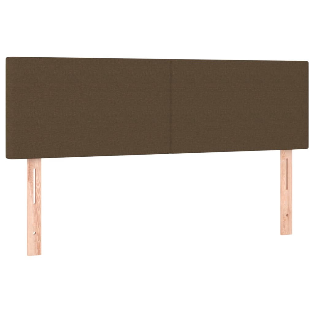 Tête de lit à LED Marron Foncé 144x5x78/88 cm Tissu