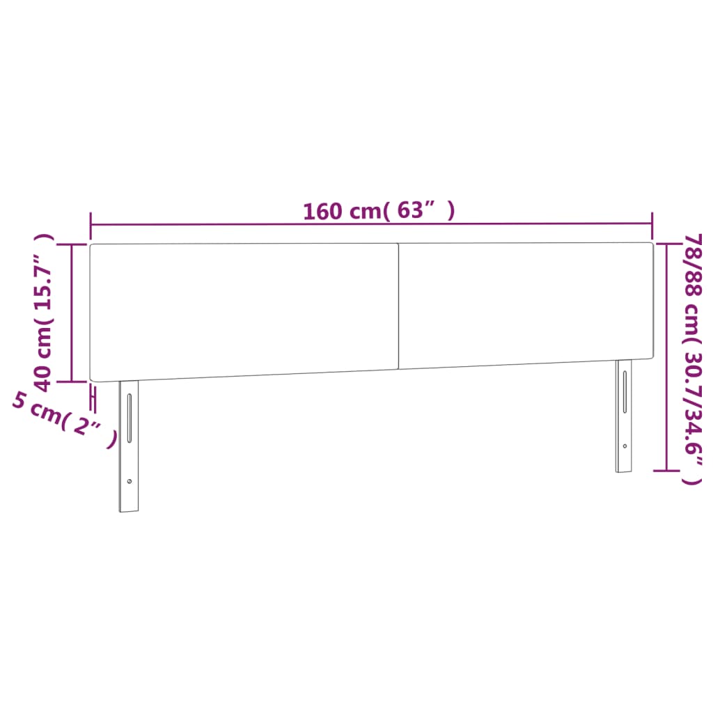 Tête de lit à LED Vert foncé 160x5x78/88 cm Velours