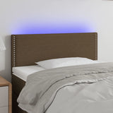 Tête de lit à LED Marron Foncé 100x5x78/88 cm Tissu