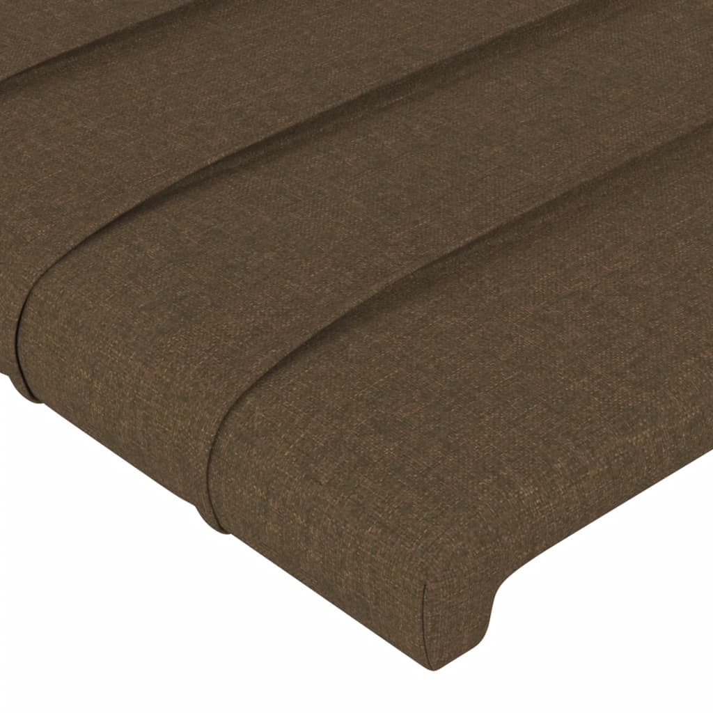 Tête de lit à LED Marron Foncé 100x5x78/88 cm Tissu