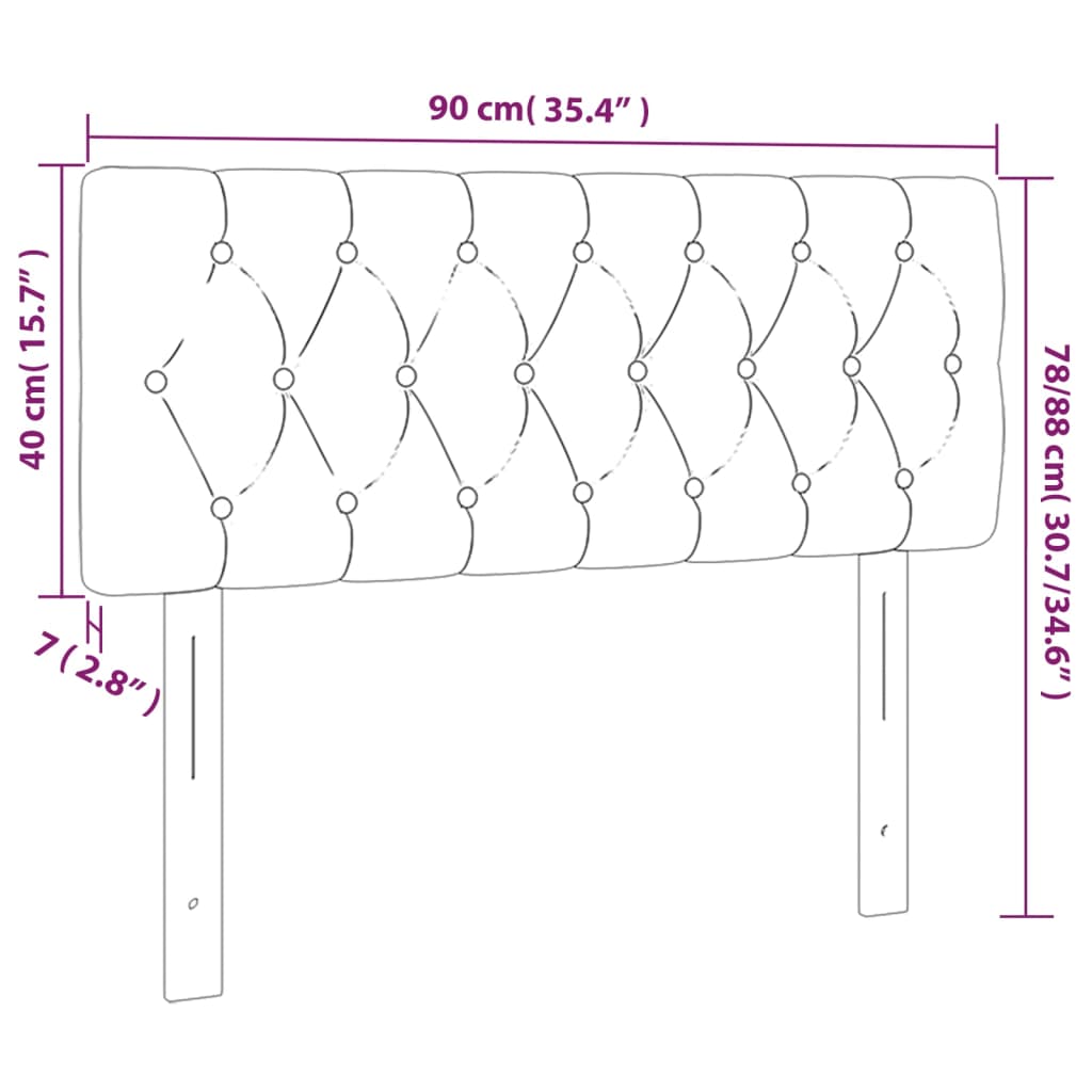 Tête de lit à LED Gris foncé 90x7x78/88 cm Tissu