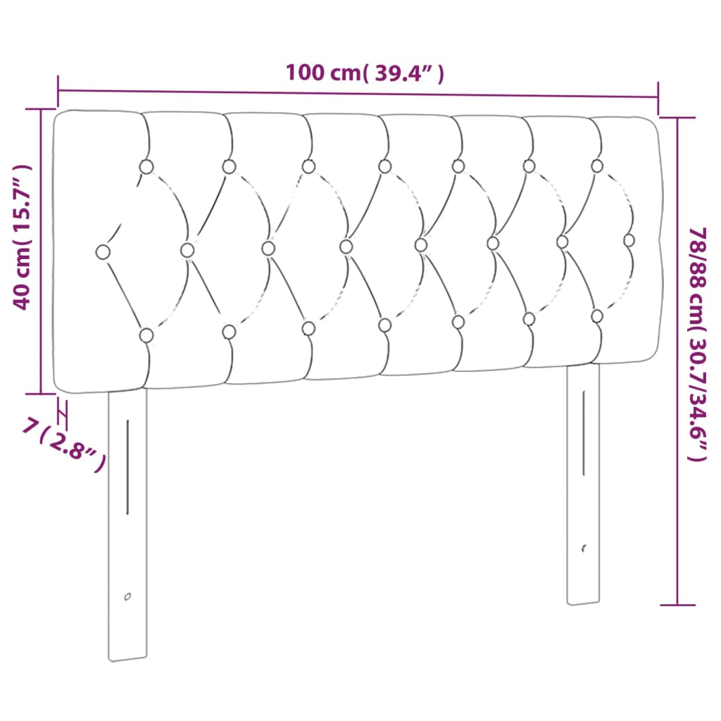 Tête de lit à LED Taupe 100x7x78/88 cm Tissu