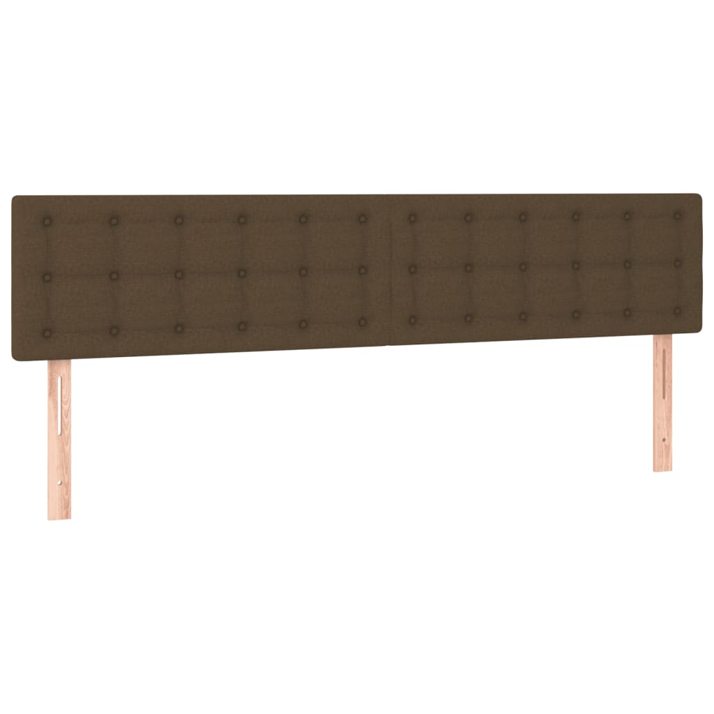 Tête de lit à LED Marron Foncé 160x5x78/88 cm Tissu