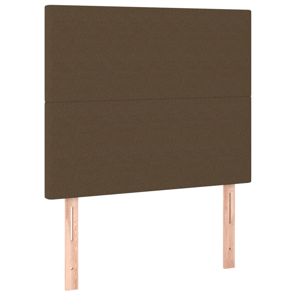 Tête de lit à LED Marron foncé 80x5x118/128 cm Tissu