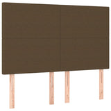 Tête de lit à LED Marron foncé 144x5x118/128 cm Tissu