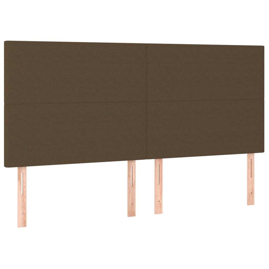 Tête de lit à LED Marron foncé 160x5x118/128 cm Tissu