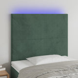 Tête de lit à LED Vert foncé 100x5x118/128 cm Velours