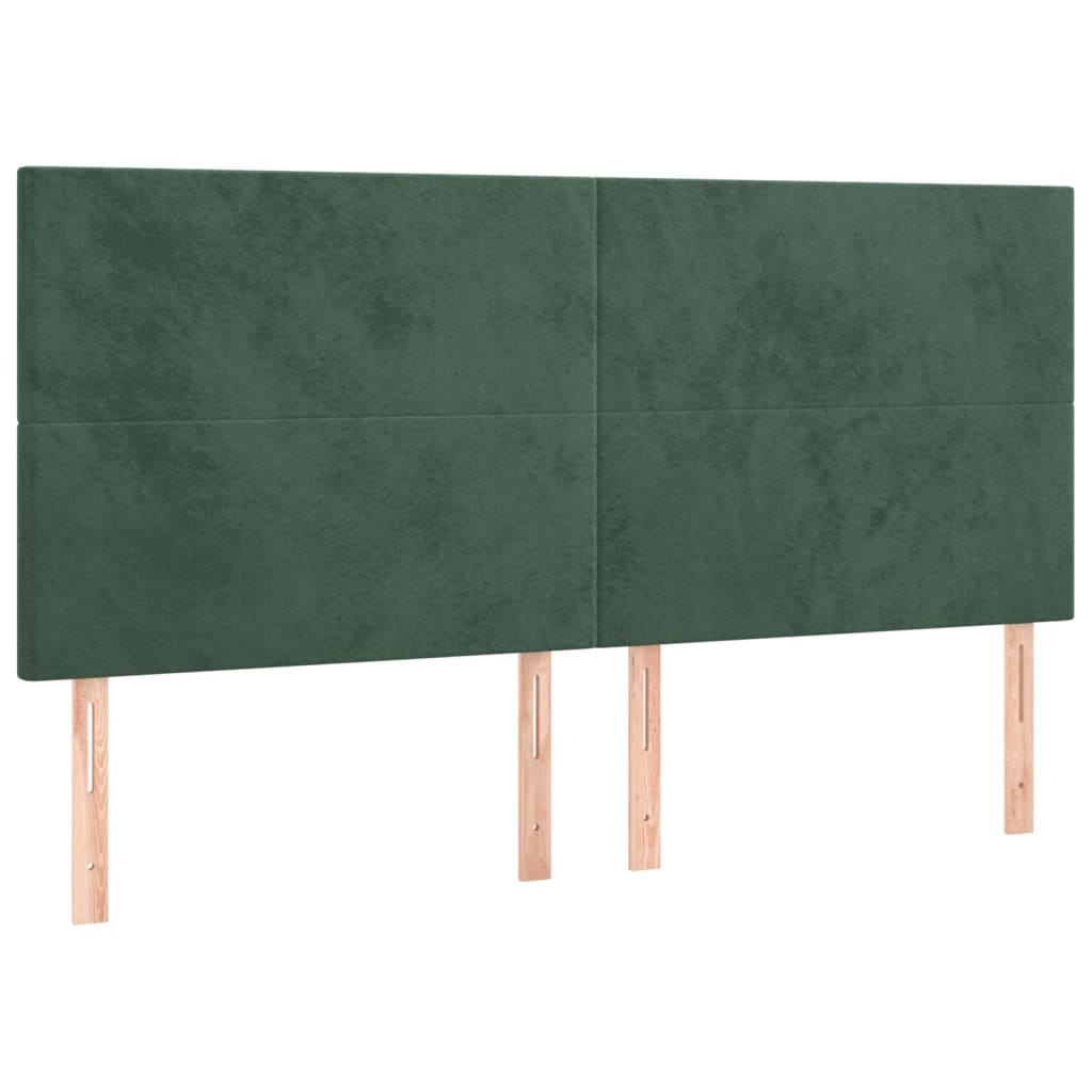 Tête de lit à LED Vert foncé 200x5x118/128 cm Velours