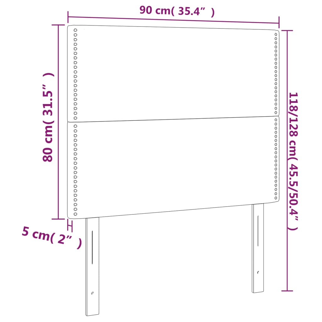 Tête de lit à LED Gris clair 90x5x118/128 cm Tissu