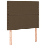 Tête de lit à LED Marron foncé 100x5x118/128 cm Tissu