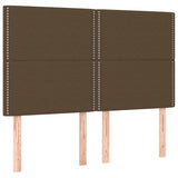 Tête de lit à LED Marron foncé 144x5x118/128 cm Tissu