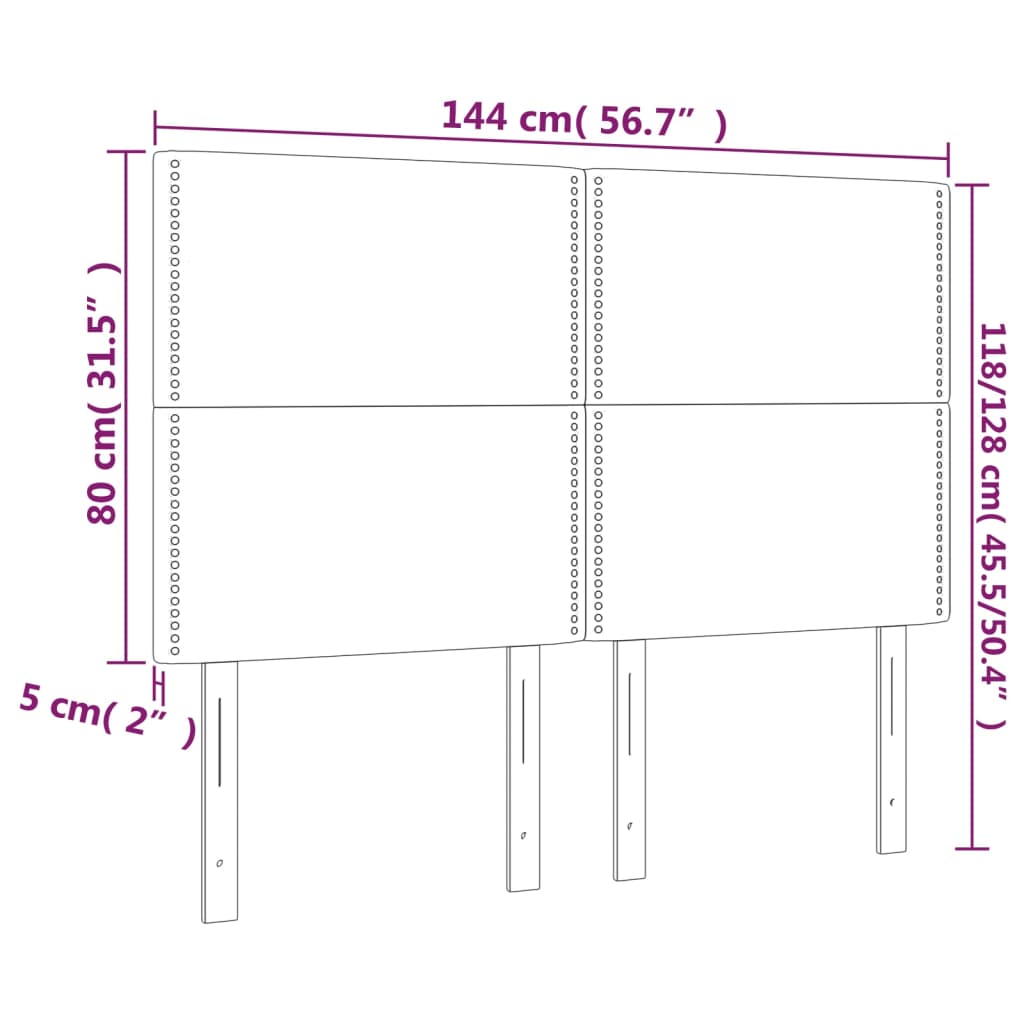 Tête de lit à LED Vert 144x5x118/128 cm Tissu