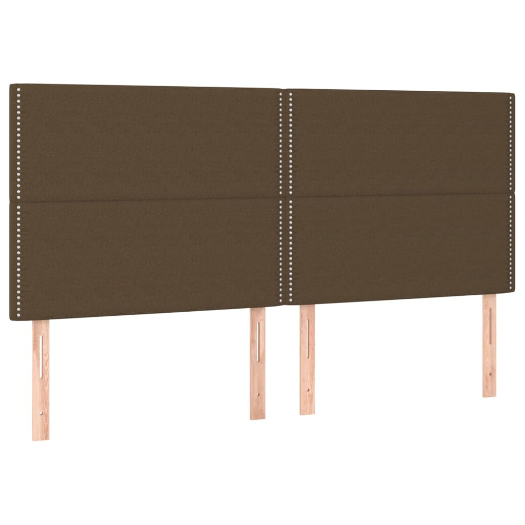 Tête de lit à LED Marron foncé 180x5x118/128 cm Tissu