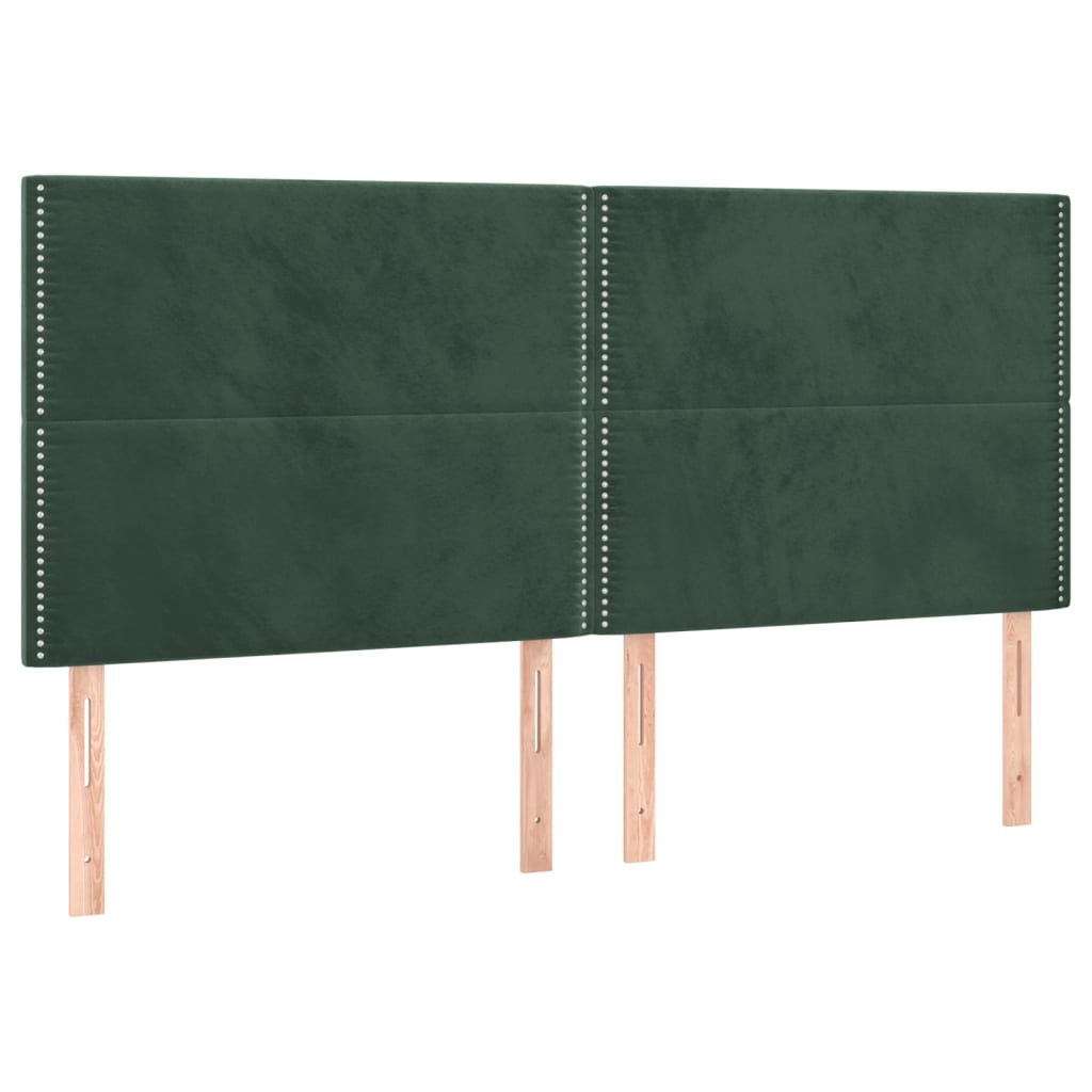 Tête de lit à LED Vert foncé 160x5x118/128 cm Velours