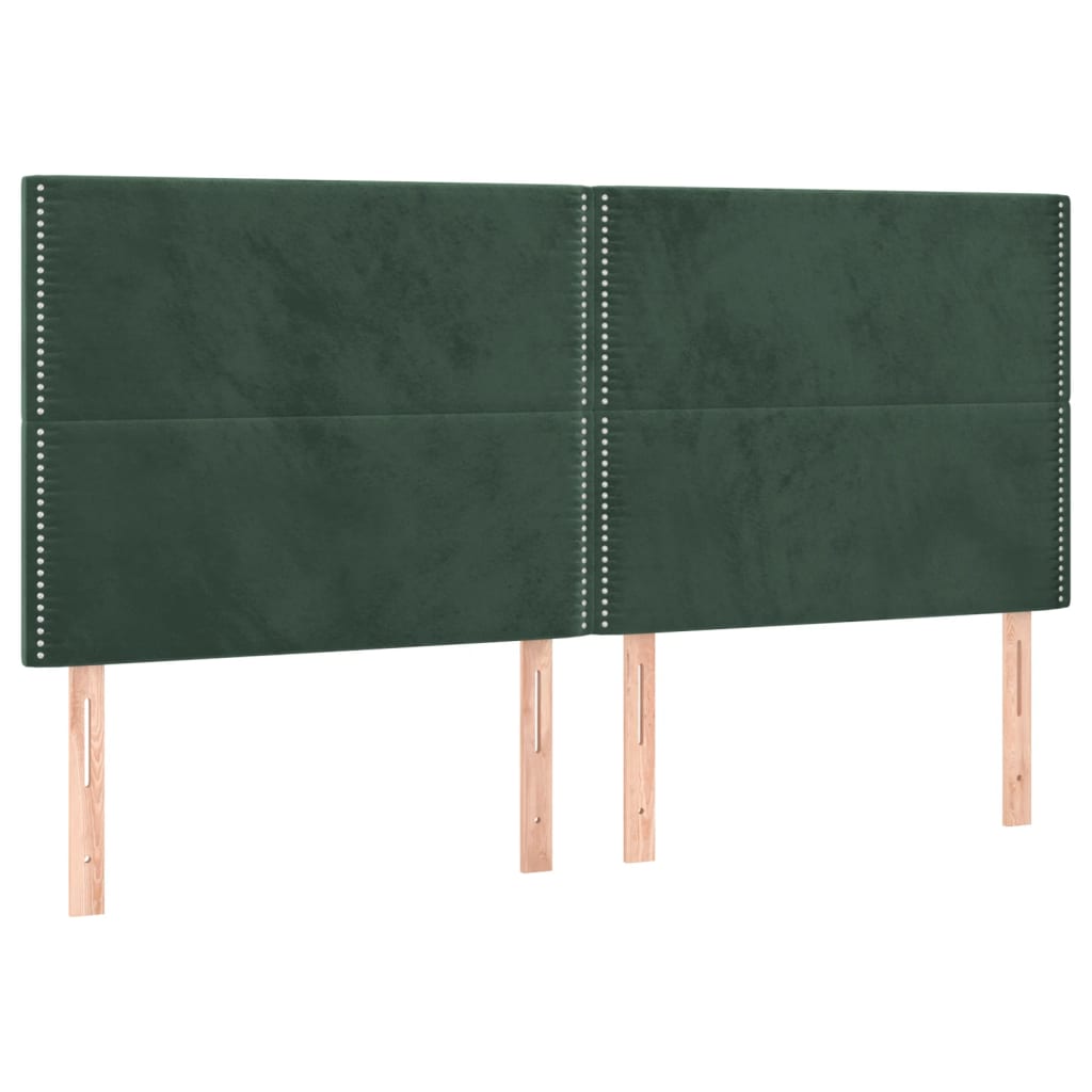 Tête de lit à LED Vert foncé 200x5x118/128 cm Velours