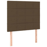 Tête de lit à LED Marron foncé 90x5x118/128 cm Tissu