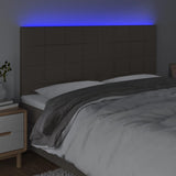 Tête de lit à LED Taupe 180x5x118/128 cm Tissu