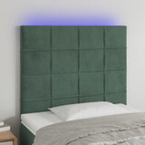 Tête de lit à LED Vert foncé 90x5x118/128 cm Velours