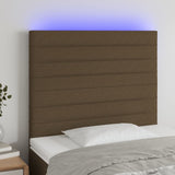 Tête de lit à LED Marron foncé 100x5x118/128 cm Tissu