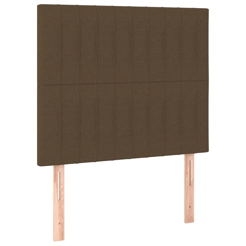 Tête de lit à LED Marron foncé 80x5x118/128 cm Tissu