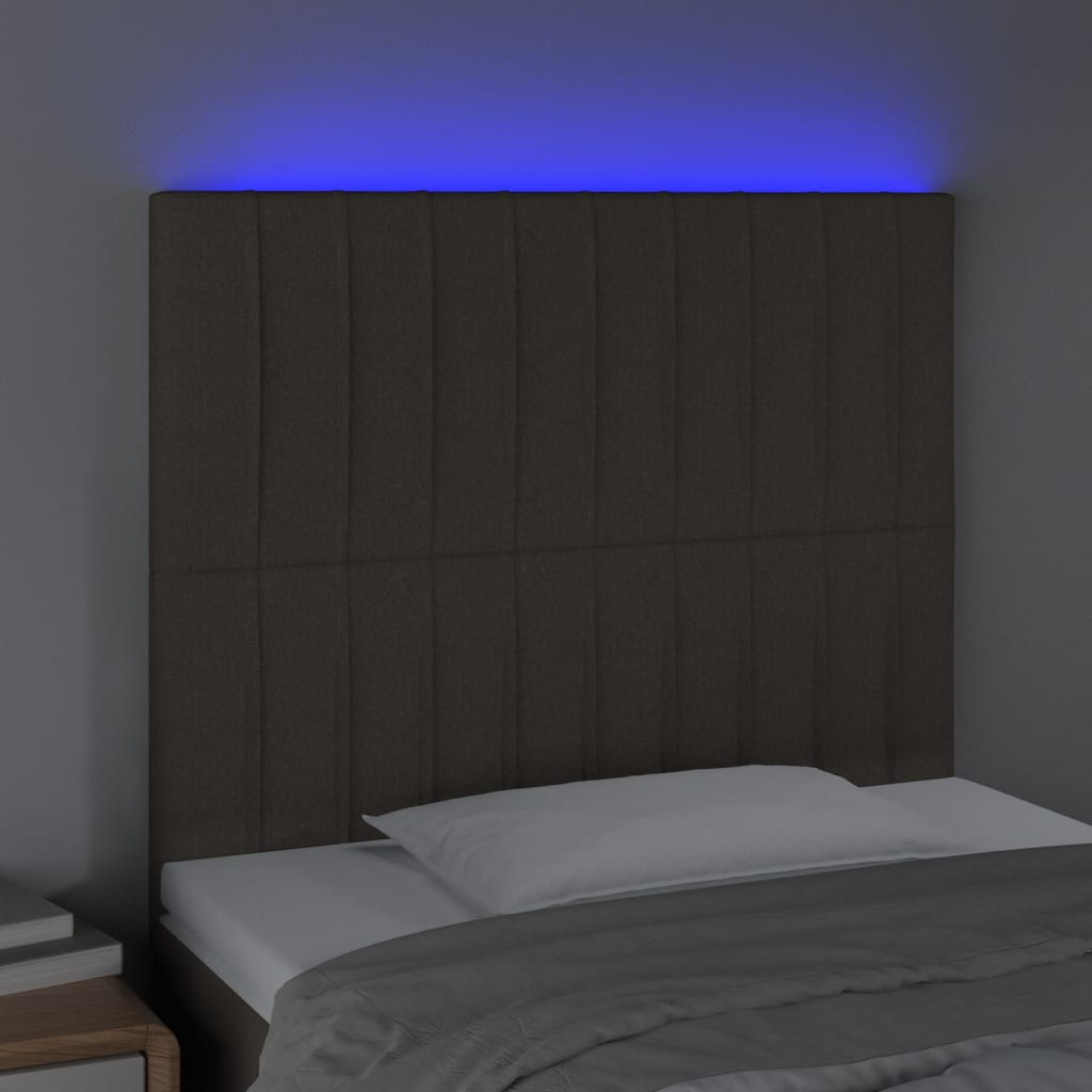 Tête de lit à LED Taupe 100x5x118/128 cm Tissu