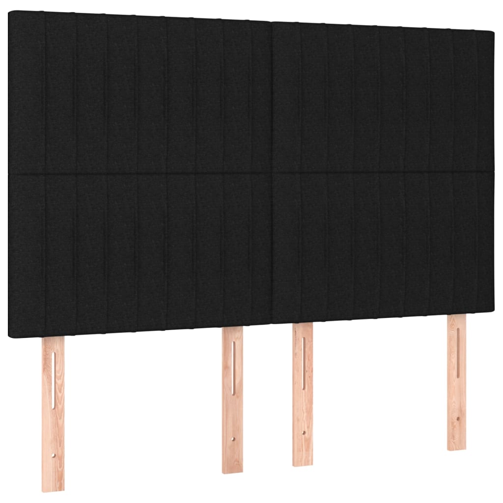 Tête de lit à LED Noir 144x5x118/128 cm Tissu