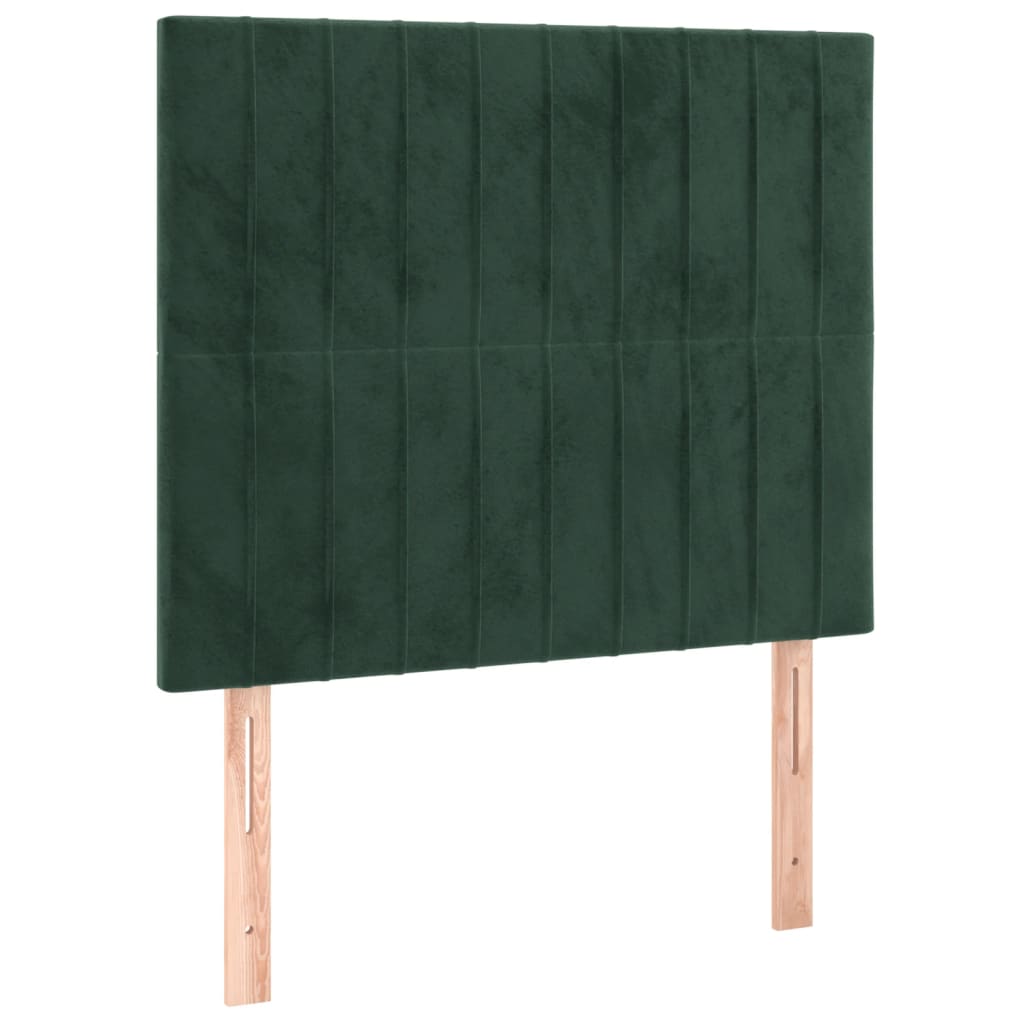 Tête de lit à LED Vert foncé 80x5x118/128 cm Velours