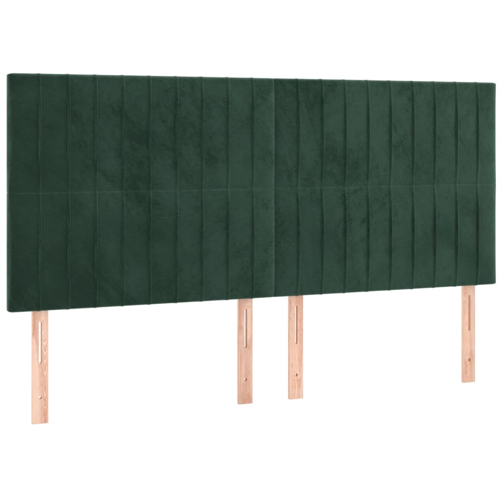 Tête de lit à LED Vert foncé 180x5x118/128 cm Velours