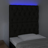 Tête de lit à LED Noir 80x7x118/128 cm Tissu