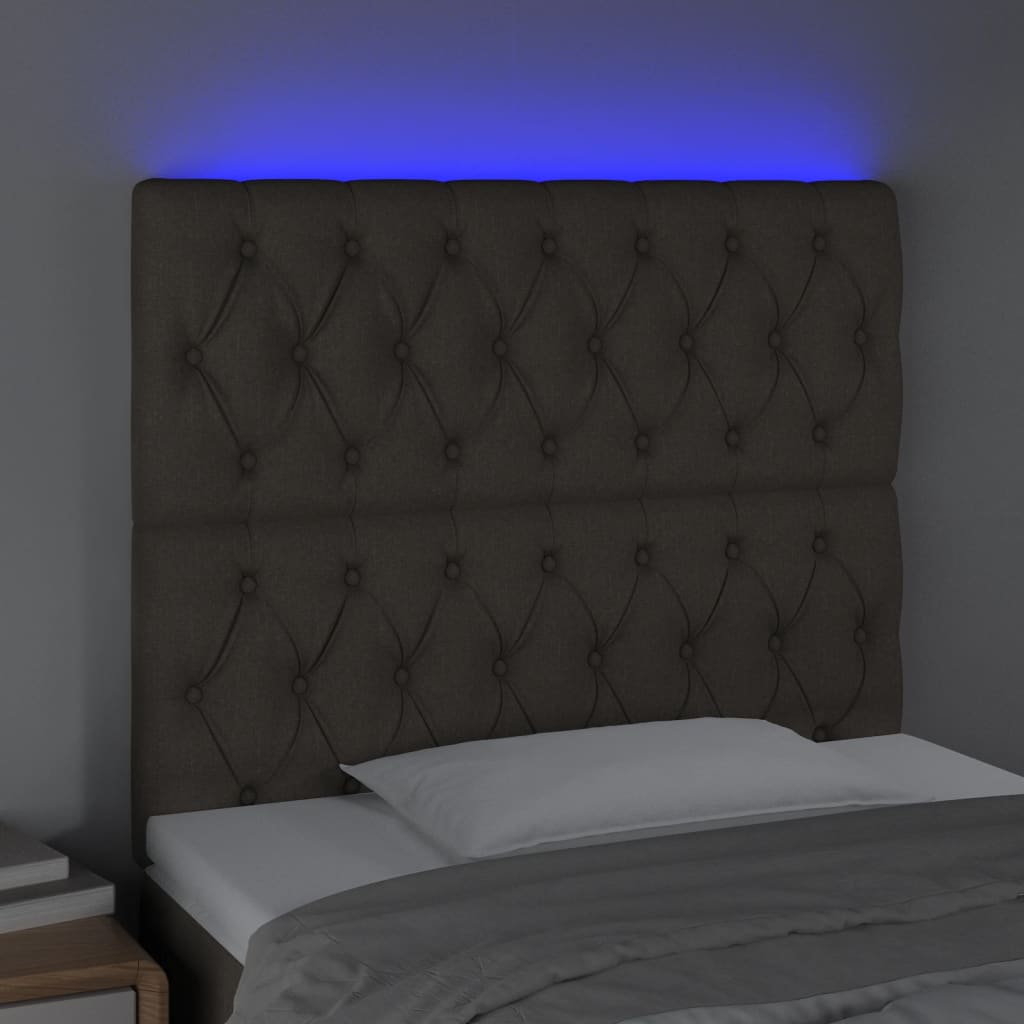 Tête de lit à LED Taupe 90x7x118/128 cm Tissu