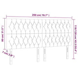 Tête de lit à LED Taupe 200x7x118/128 cm Tissu