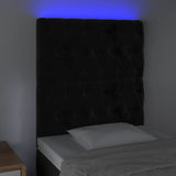 Tête de lit à LED Noir 80x7x118/128 cm Velours