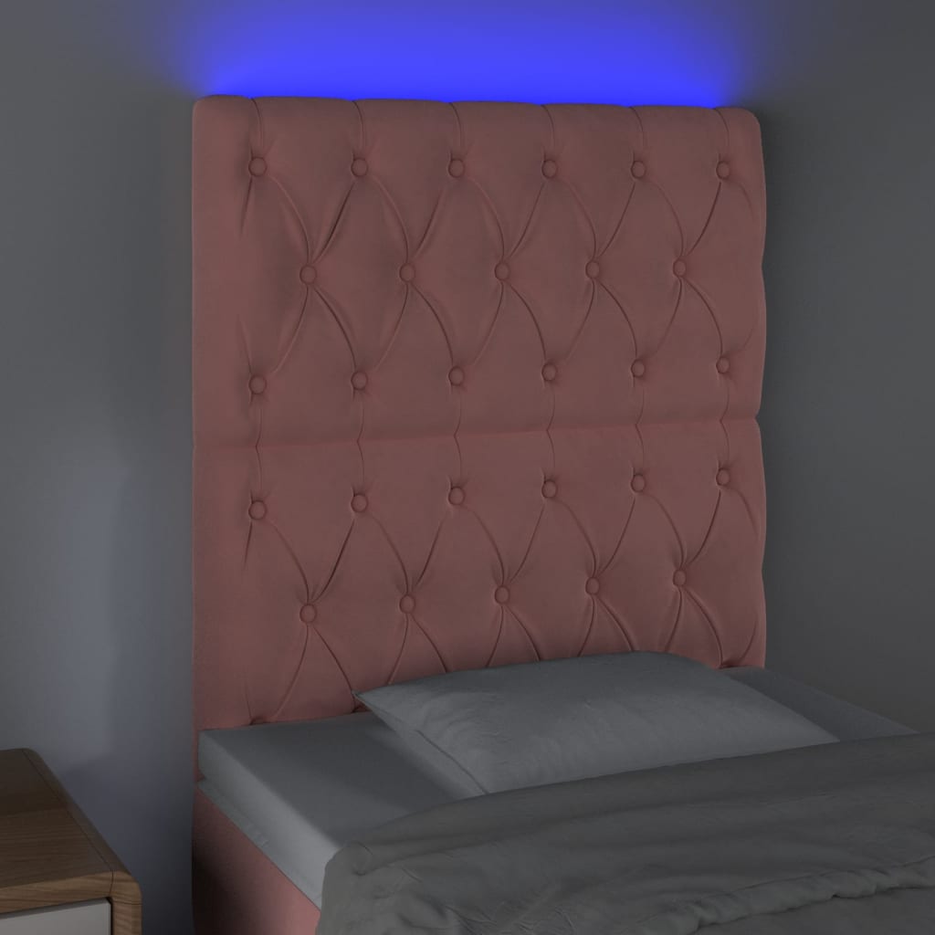 Tête de lit à LED Rose 80x7x118/128 cm Velours