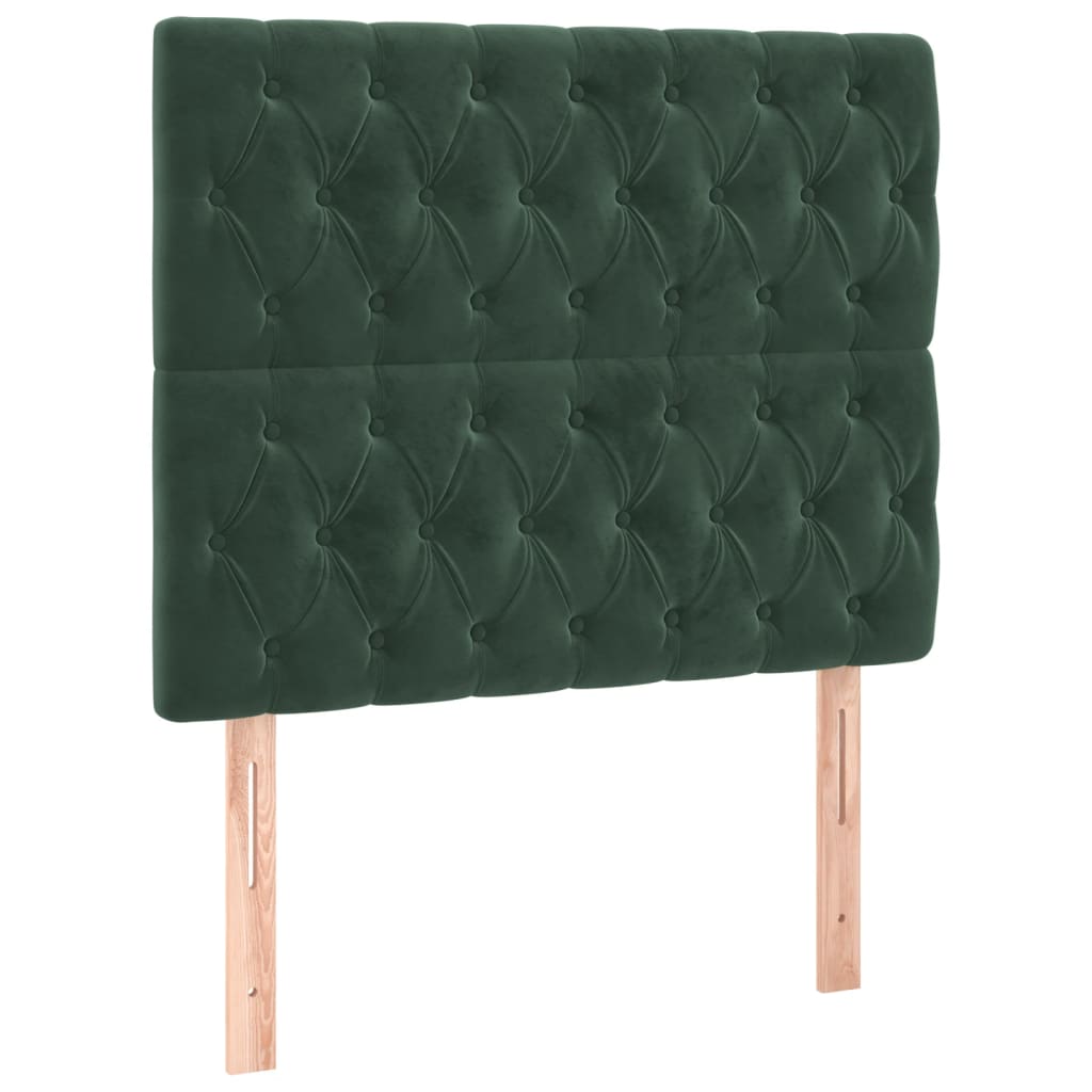 Tête de lit à LED Vert foncé 90x7x118/128 cm Velours