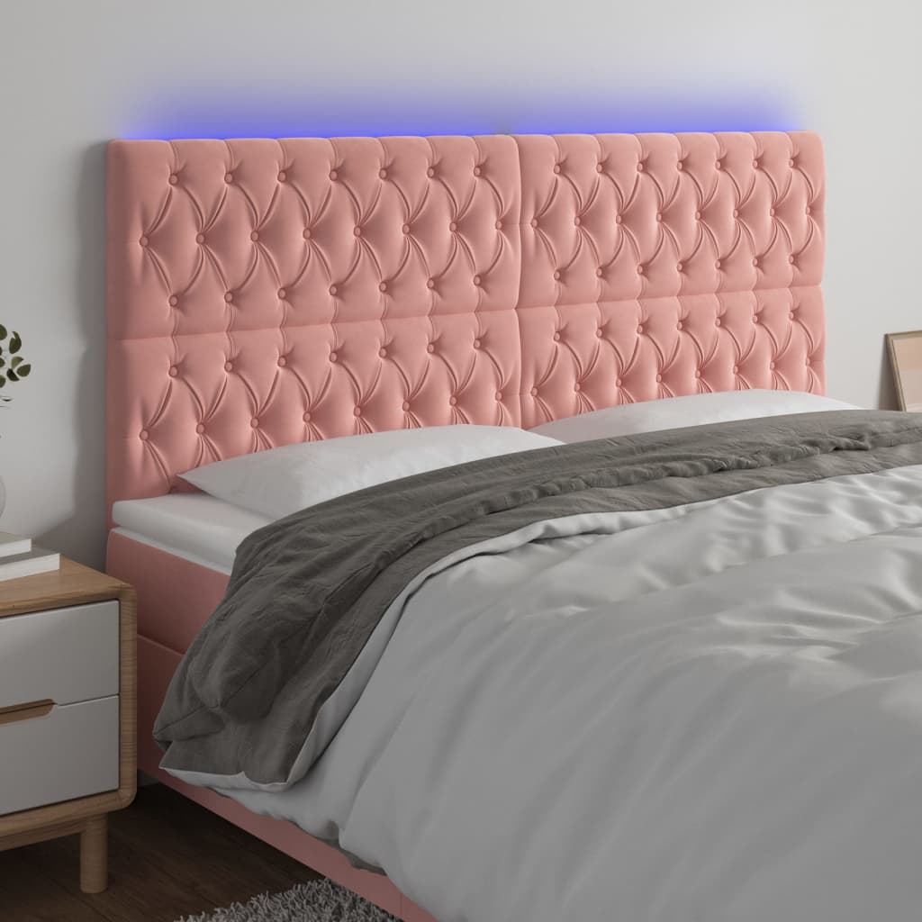 Tête de lit à LED Rose 180x7x118/128 cm Velours