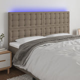 Tête de lit à LED Taupe 160x5x118/128 cm Tissu