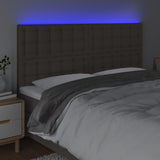 Tête de lit à LED Taupe 200x5x118/128 cm Tissu