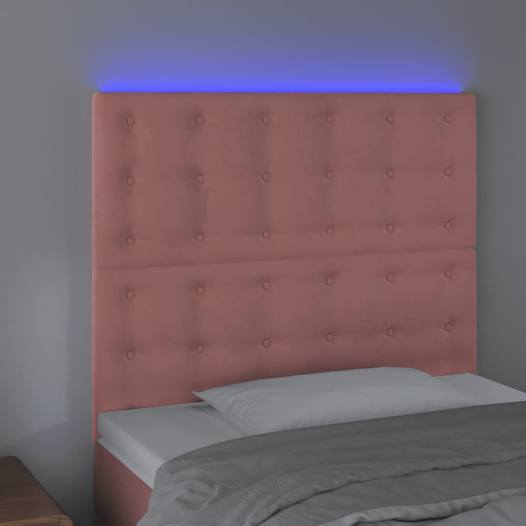 Tête de lit à LED Rose 80x5x118/128 cm Velours