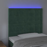 Tête de lit à LED Vert foncé 90x5x118/128 cm Velours